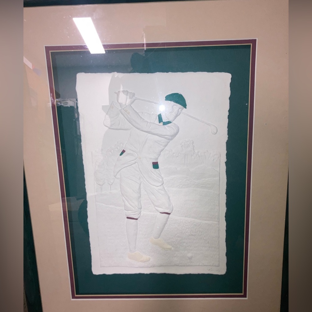 Amazing golf paper machete art piece!